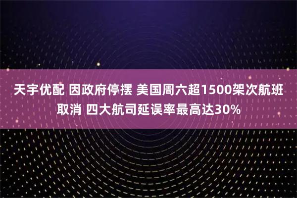 天宇优配 因政府停摆 美国周六超1500架次航班取消 四大航司延误率最高达30%
